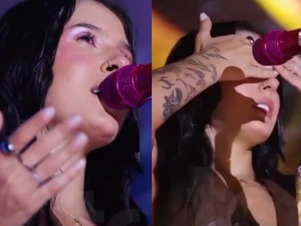 Ana Castela se emociona em show ao cantar música gravada com Zé Felipe